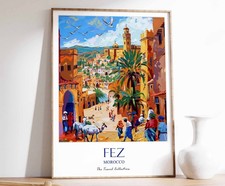Listing image for 5 Fez Print, Fez Travel Poster, Fez Gift, Middle East Travel Print, Islamic Deco