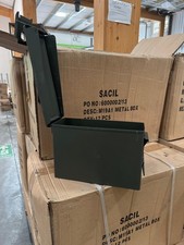 Listing image for Metal M19A1 .30 Cal Ammo Box Military Storage Container Brand New
