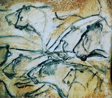 Listing image for Lions : Chauvet Cave Painting France : Prehistoric Art Print : Aurignacian Era