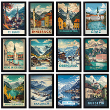 Listing image for Vintage Travel Austria Holiday Poster Retro City Print Decor Wall Art A5 A4 A3