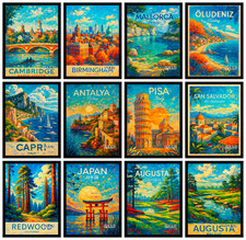 Listing image for Beautiful City Travel Poster | Urban Skyline Wall Art Print | Interior Decoratio
