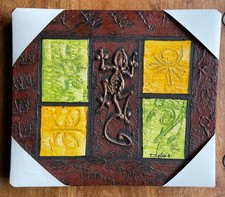 Listing image for Handcrafted Decorative Folk Art Wall Plaque / Painting – Caribbean Style