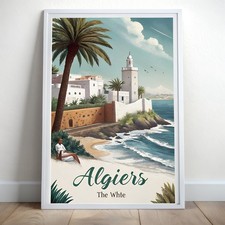 Listing image for Exotic Algiers Algeria Travel Poster - Vibrant Kasbah Watercolor Art Print moreD