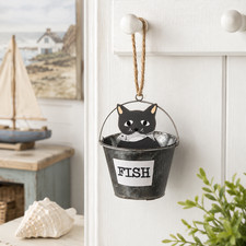 Listing image for Mini Nautical Coastal Ornament Seaside Beach Hut Cat Crab Fish Home Decor Gift