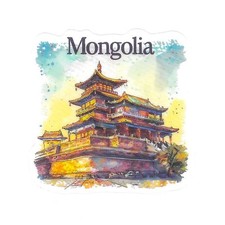 Listing image for Mongolia Traditional Palace Temple Landmark Die Cut Clear Asian Vinyl Sticker