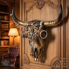 Listing image for Steampunk Gothic Skull Head Fantasy Themed Wall Art Decorative Ornament Statue