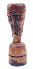 Listing image for Primitive Antique Middle Eastern Folk Art Carved Wooden Bust Head of a Man 7"