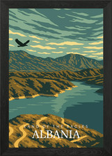 Listing image for Bovilla Lake in Albania, Balkan hik Framed Wall Art Poster Canvas Print Picture