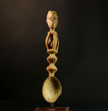 Listing image for African Songye Tribal Ritual Spoon Hand Carved Home Decor Art Collectible-9355
