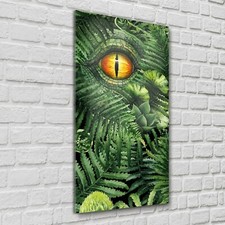 Listing image for Print on Glass Wall Decor 60x120 dinosaur eye and prehistoric plants