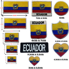 Listing image for Ecuador National Country Different Sizes Flag Iron On Patch Embroidered Badge