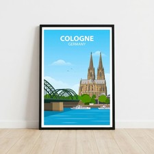 Listing image for Cologne Germany Travel Poster Wall Art Print Holiday Gift