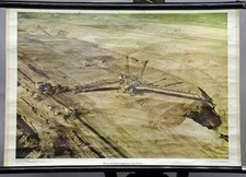 Listing image for Opencast Lignite Mining near Cologne Vintage Mural Industrial Wall Chart Poster