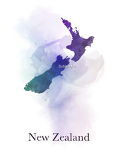 Listing image for New Zealand Map ART PRINT Travel, New Zealand Gift, Home Decor, Wall Art