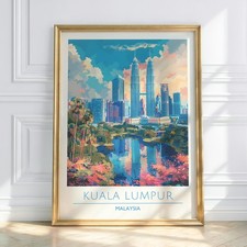 Listing image for Kuala Lumpur Malaysia Travel Poster – Modern Skyline Art Print