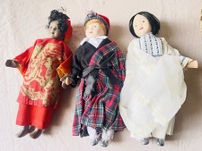 Listing image for 3 Ethnic Collectible Porcelain Ceramic Dolls 22 Cm High National Costume
