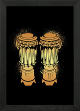 Listing image for Conga Drums Afro Cuban Framed Wall Art Poster Canvas Print Picture
