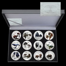 Listing image for 12pc Endangered Animal Species Coin Set Box w/ Certificate Wildlife Collectible