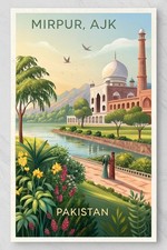 Listing image for Scenic Mirpur AJK Pakistan Travel Poster - Majestic Cityscape Art Print A1-A4 Po