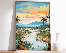 Listing image for 0 Guyana Travel Poster, Guyana Print, Latin American Print, Caribbean Poster, Fl