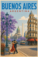 Listing image for Buenos Aires Argentina 11x17 Travel Poster San Telmo Tango Scenic Wall Art