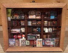Listing image for Miniature Library Book Nook Shadow Box – Fantasy Book Shelf Insert Display Case