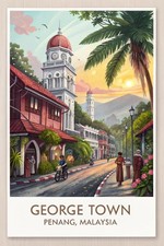 Listing image for George Town Penang Malaysia - Exotic Heritage Travel Poster Art Print A1-A4 Post