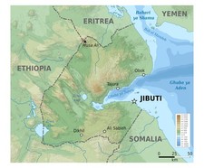 Listing image for Djibouti Africa Country City Political Physical Wall Map Poster Art Print
