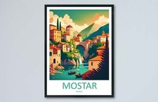 Listing image for Mostar Travel Print Mostar Bosnia Home Décor Mostar Art Print Herzegovina City R
