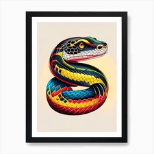 Listing image for African Rock Python Snake Tattoo St Framed Wall Art Poster Canvas Print Picture