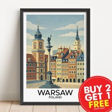 Listing image for Warsaw Poland Travel Print, Travel Wall Art, Home Decor, Art Deco Pictures,