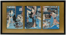 Listing image for Utagawa Yoshiharu - Japanese Woodblock, Fukagawa Karitaku Zensei Soroe