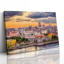 Listing image for Havana City Skyline Cuba Canvas Framed Print Picture Wall Art