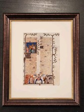 Listing image for Psalm 110, vintage framed Medieval illuminated manuscript Christian print