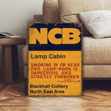 Listing image for Vintage Personalised NCB Coal Board Miners Lamp Mining Lamp Cabin Sign