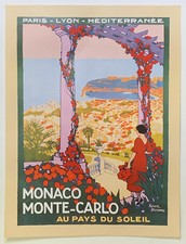 Listing image for Monte Carlo, Monaco France travel poster reproduction print