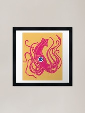 Listing image for Squid Giant Squid Framed Art Print Framed Wall Art Poster Canvas Print Picture