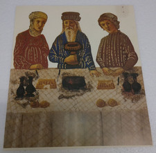Listing image for Vintage Passover Seder Judaica Art Print Gold Accents Jewish Haggadah Style