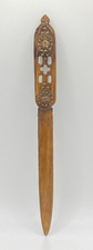 Listing image for Wood Wooden Traditional Latvian Folk Art Decorative Pattern Letter Opener 28cm