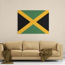 Listing image for Jamaica Flag Canvas Wall Art Patriotic National Pride Hanging Heritage Decor