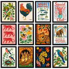 Listing image for Vintage Animals Poster Retro Print Nature Zoo Pets Decor Wall Art A5 A4 A3