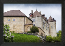 Listing image for Gruyeres Castle on Green Hill Framed Wall Art Poster Canvas Print Picture