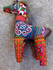 Listing image for VINTAGE RETRO HANDMADE INDIAN RAJASTHANI EMBROIDERED FABRIC HORSE FOLK ART