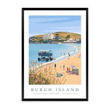 Listing image for Burgh Island Travel Poster Print - Devon Beachfront Coastal Wall Art