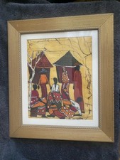 Listing image for African Village Picture Print Framed Wall Art 38x33x1 cm