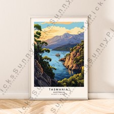 Listing image for Tasmania Travel Print Wall Art Illustration Art Australia Poster Décor Unframed
