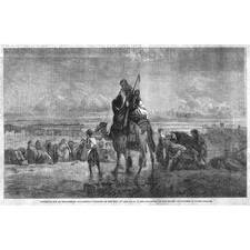 Listing image for FINE ART Preparing for an Encampment at Palmyra by Carl Haag-Antique Print 1860