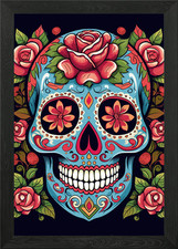 Listing image for mexican skull Framed Wall Art Poster Canvas Print Picture