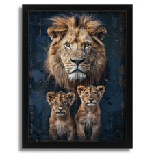 Listing image for African Lion Family Wall Art Print Animal Artwork Africa Lion Cubs Picture Print
