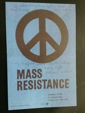 Listing image for VINTAGE POSTER , MASS RESISTANCE FLYER , PEACE PROTEST , COLD WAR , HISTORY